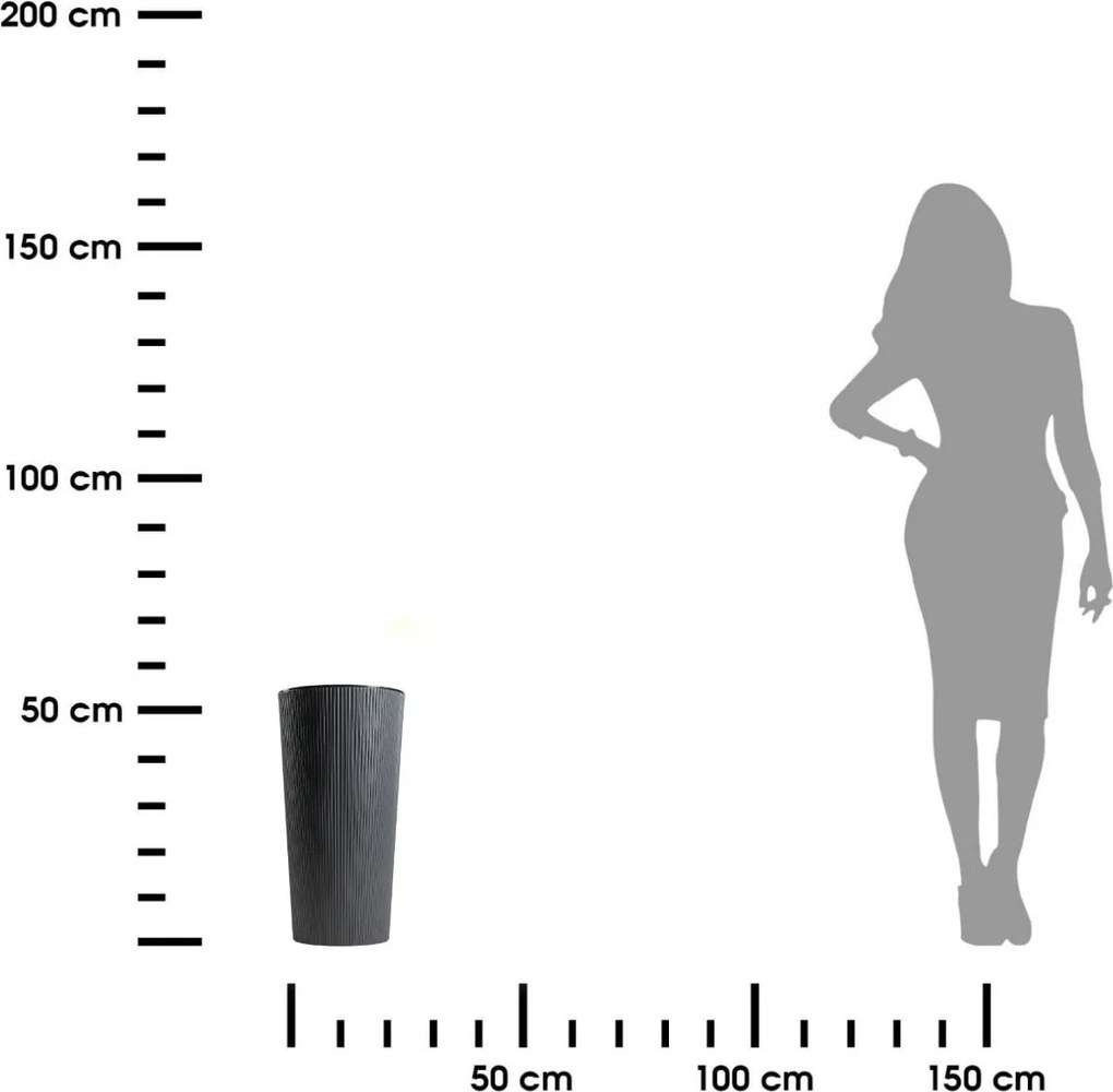 Plastový květináč URBANIKA ECO 57,1x29,5 cm antracitový