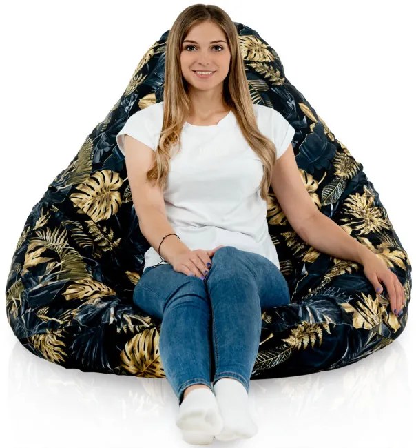 Sedací vak DROP XXL zlaté lístie