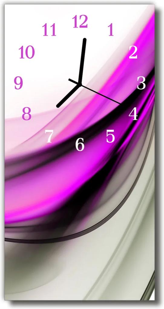Nástenné hodiny vertikálne  Umenie Abstrakcia fialových línií