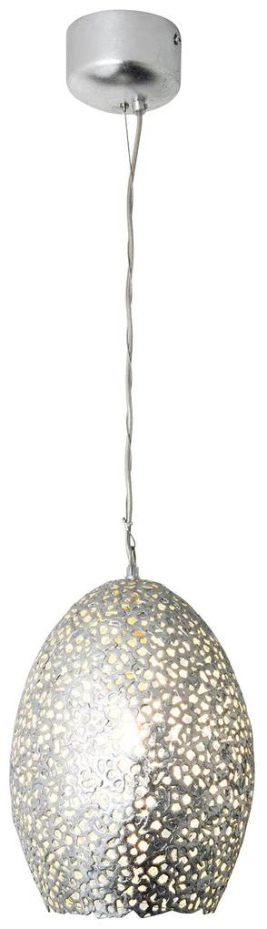 Závesná lampa Cavalliere, striebro, Ø 22 cm