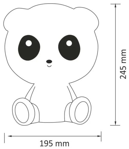LED Stmievateľná detská dotyková lampa PANDA LED/2,5W/3,7V 1200 mAh