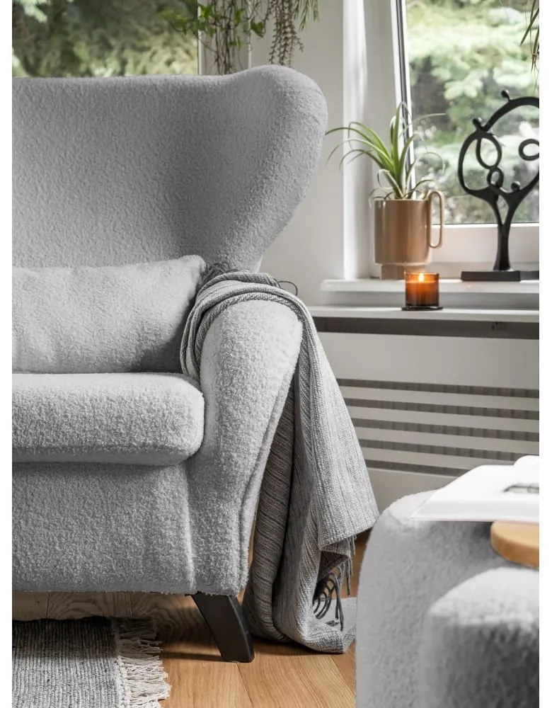 Sivé kreslo ušiak Miuform Miuf