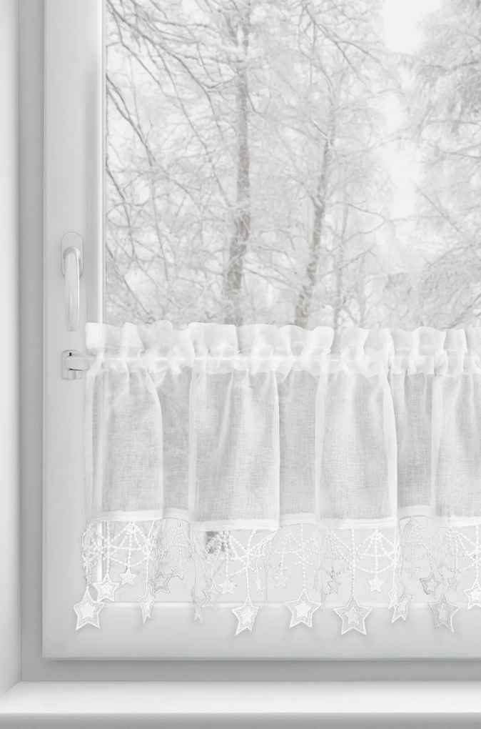 KRÁTKA VIANOČNÁ ZÁCLONA NA PÁSKE XMAS 30X150 CM HVIEZDY