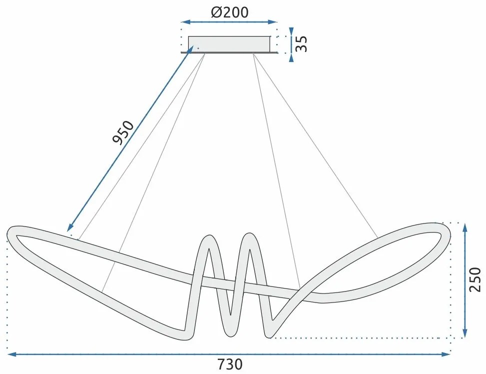 Toolight - LED závesná lampa APP823-CP + diaľkové ovládanie, čierna, OSW-06661