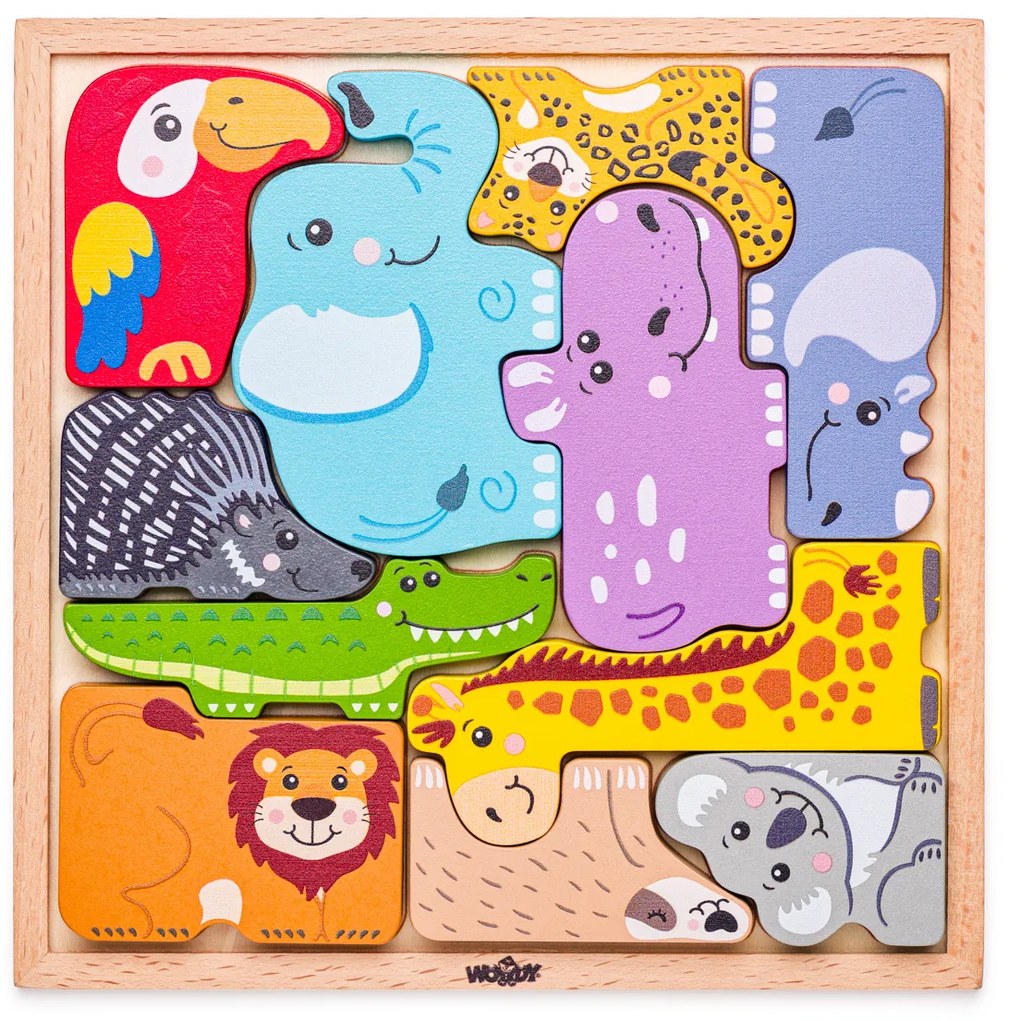 Woody Puzzle na doske Zvieratká