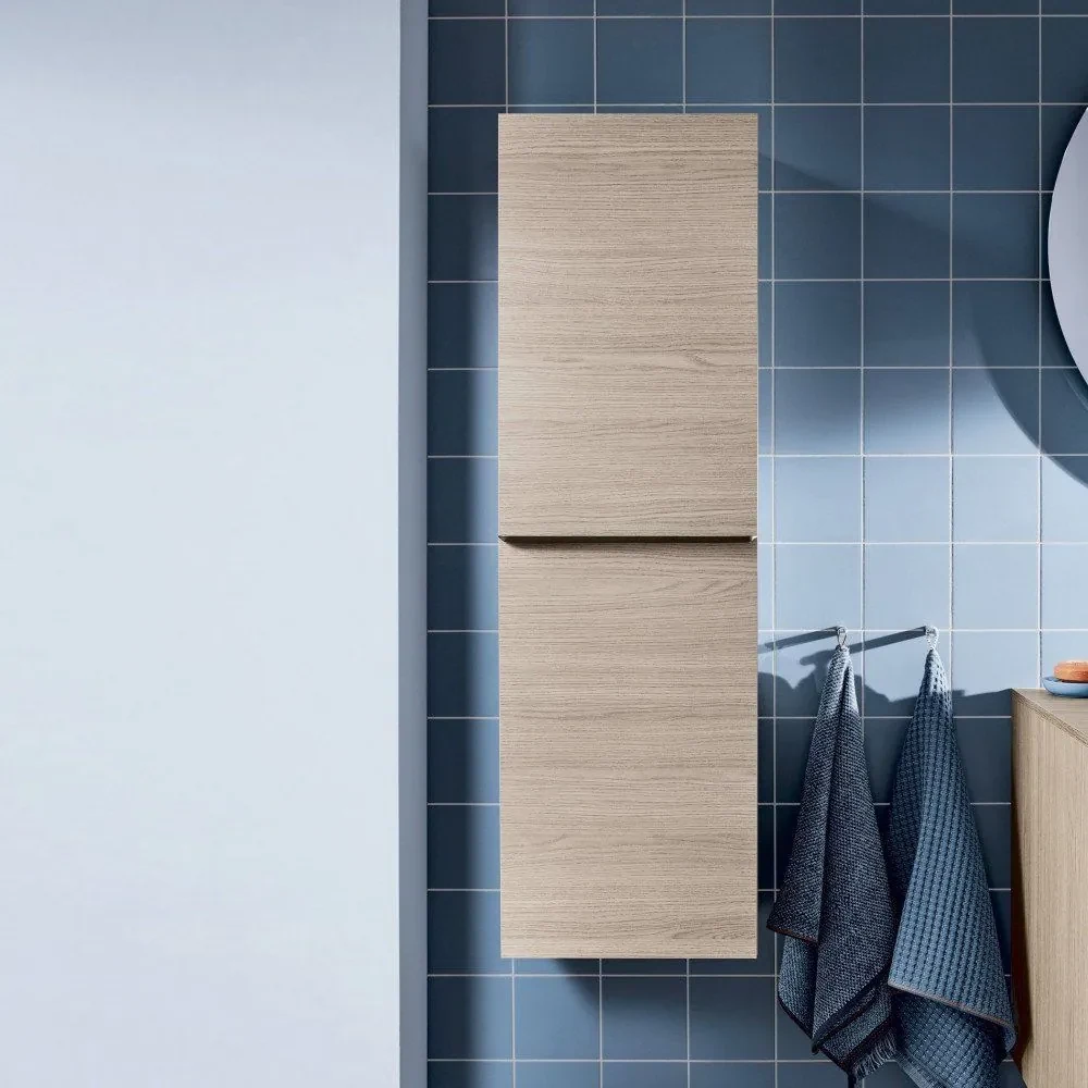 DURAVIT D-Neo závesná polovysoká skrinka, 1 dvierka, pánty vľavo, 400 x 240 x 1320 mm, orech tmavý, DE1318L2121
