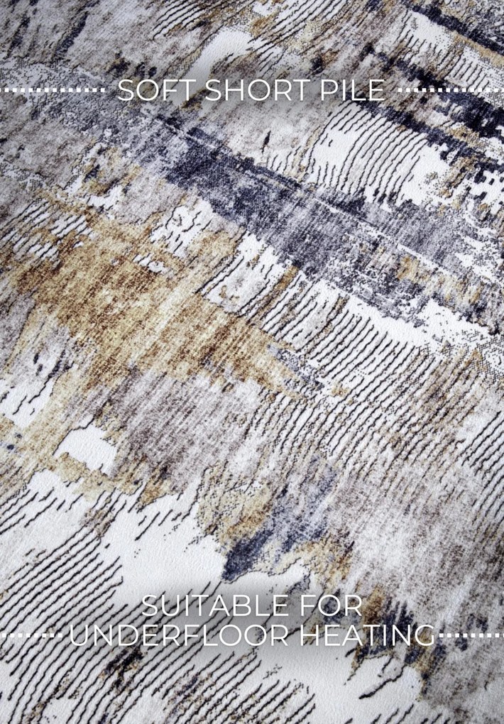 Kusový koberec Imagination New 106037 Anthracite/Gold z kolekcie Elle, 160x230, šedá, obývacia izba, ELLE Decoration