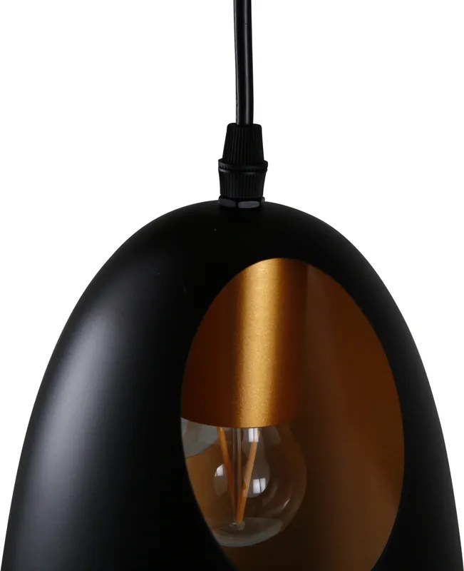 Čierna dizajnová závesná lampa ELDA