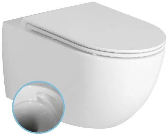 Bruckner - Závesné WC Vortex Rimless FULDA keramika/biela