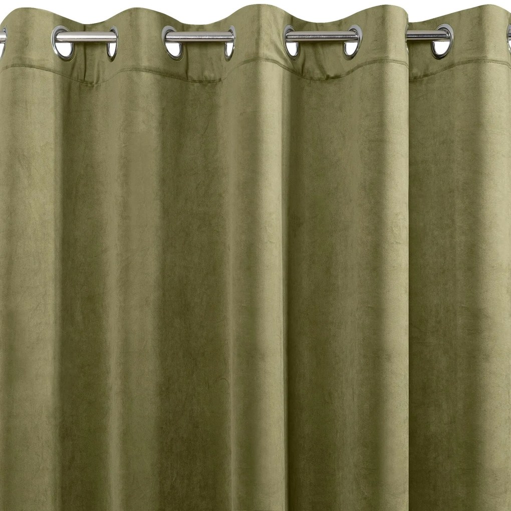 ZATEMŇOVACÍ ZÁVES NA KRÚŽKOCH RIA 140X250 CM OLIVOVÁ