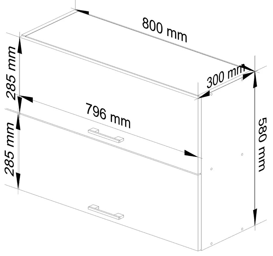 Kuchynská skrinka Olivia W 80 cm cm biela - závesná