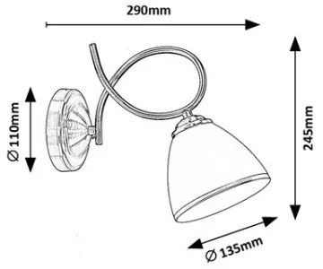 Brilagi - Nástenné svietidlo FRED 1xE27/60W/230V bronzové