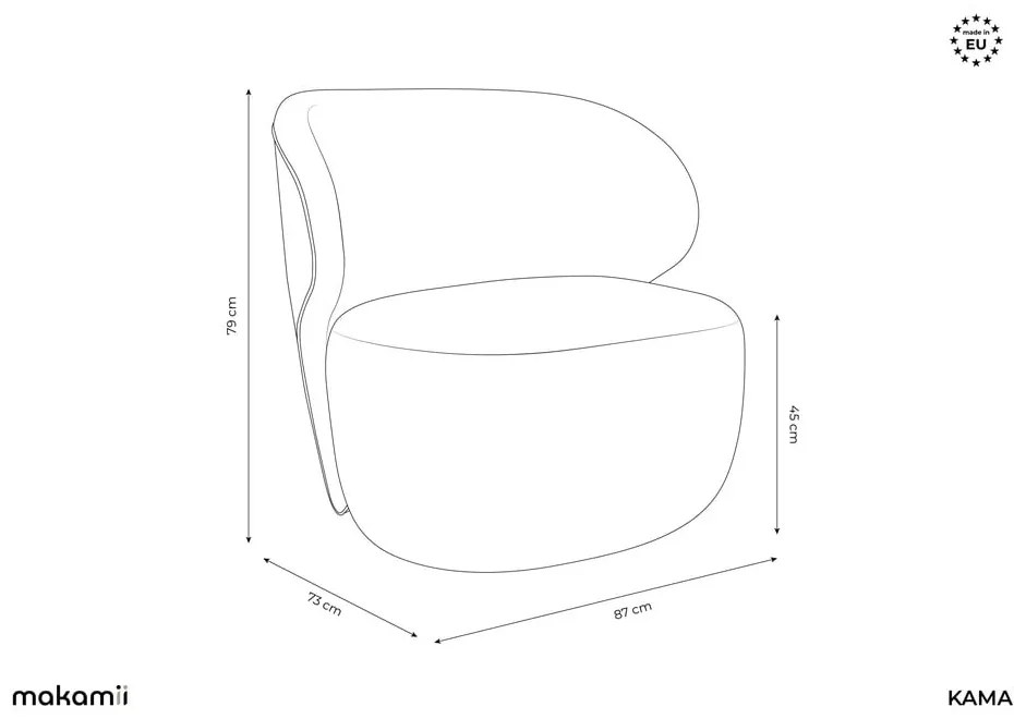 Béžové kreslo Kama – Makamii