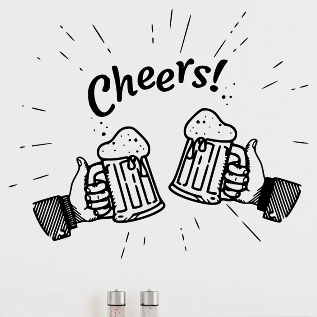 Veselá Stena Samolepka Cheers Farba: fialová, Veľkosť: 60 x 50 cm