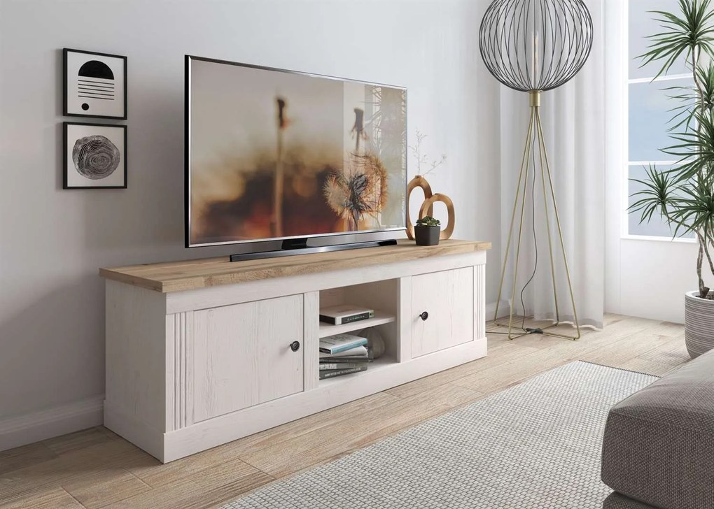TV stolík PROVENS biela borovica + dub wotan