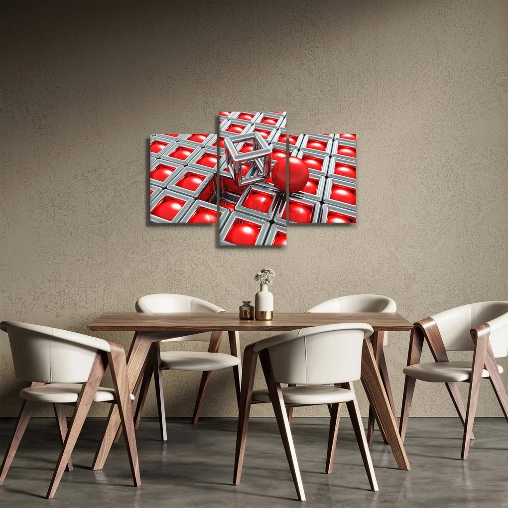 Obraz - 3D metalická abstrakcia (90x60 cm)