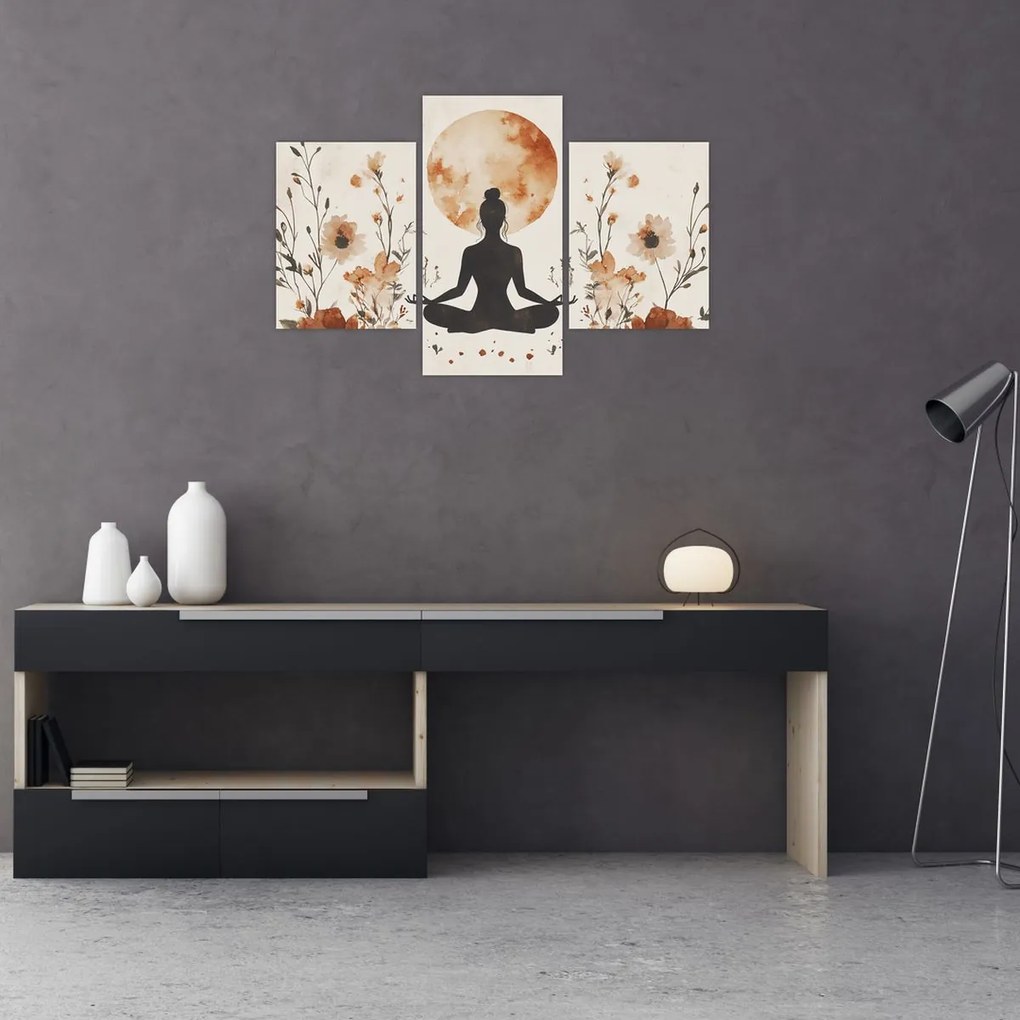 Obraz - Oranžová jóga (90x60 cm)