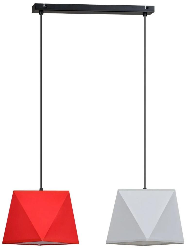 Závesné svietidlo DIAMOND, 2x textilné tienidlo (mix 5 farieb), (výber z 2 farieb konštrukcie)