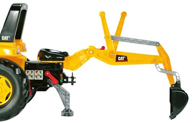 Šlapací traktor CAT s prednou aj zadnou lyžicou Rolly Toys 813001