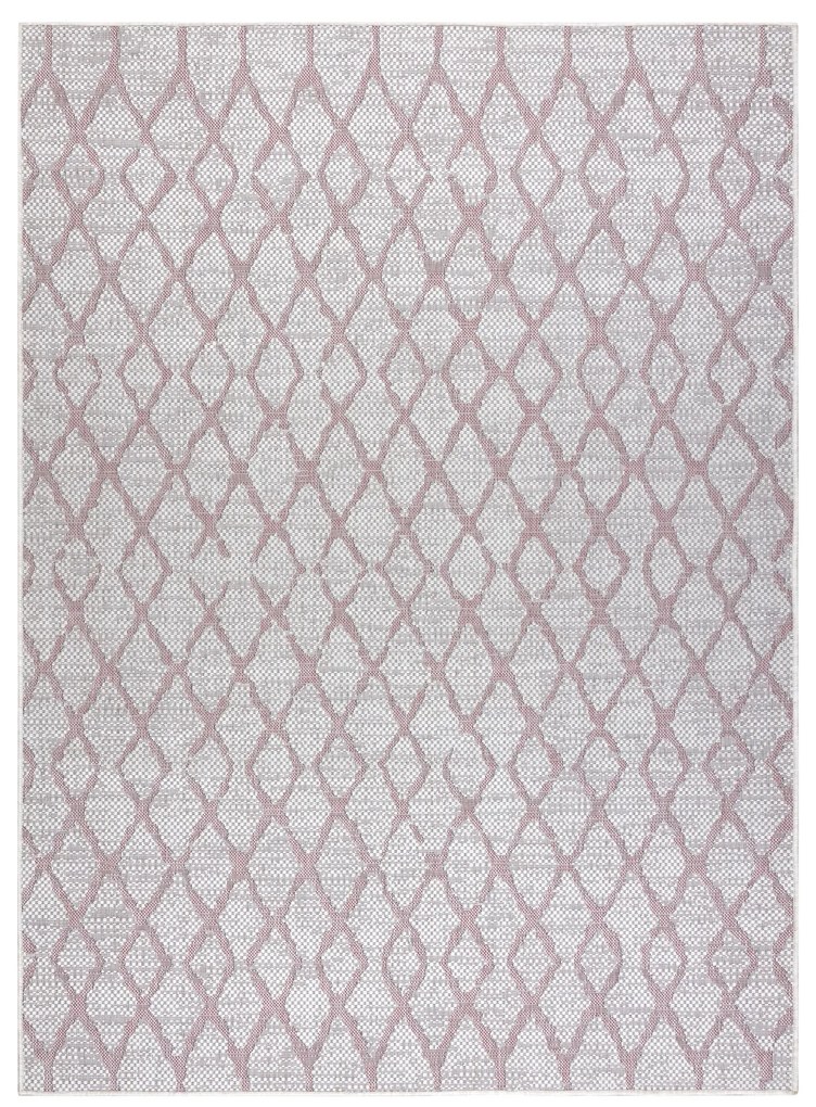 Koberec SISAL SION  MREŽA  22129 ploché  tkanie  ecru / ružová