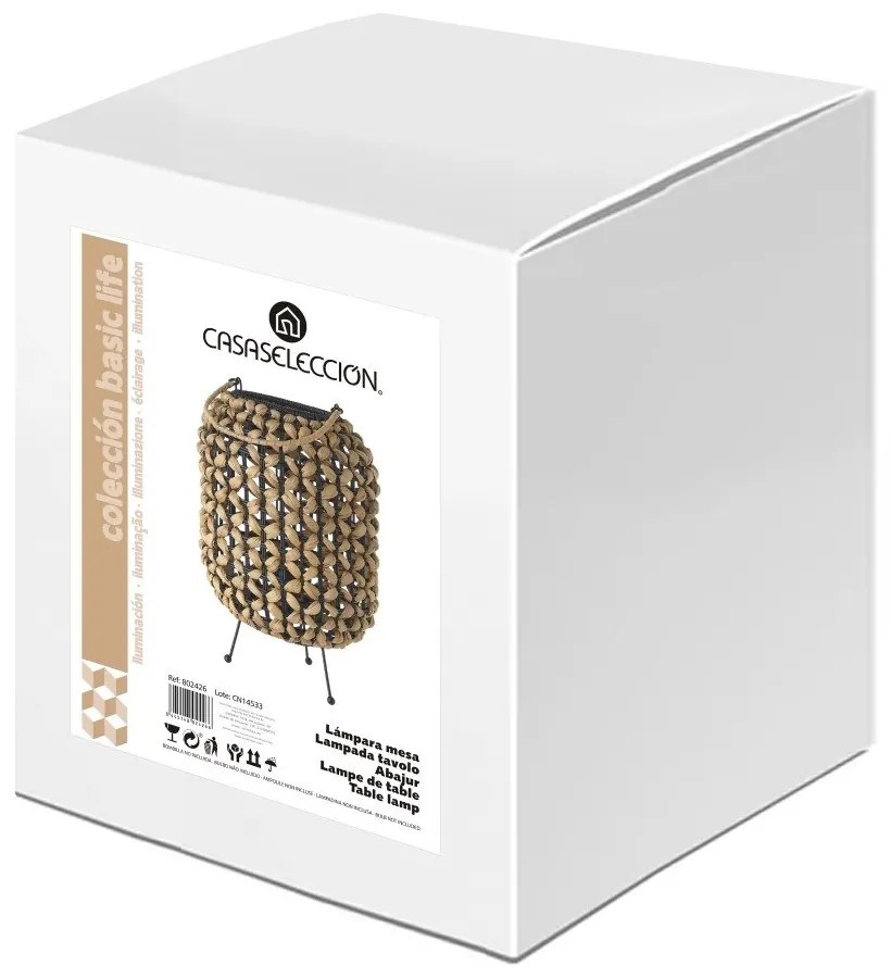 Čierna prírodná stolová lampa (výška 30 cm) – Casa Selección