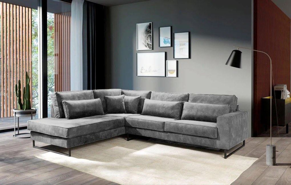 XXXLutz ROHOVÁ SEDAČKA, textil, kompozitné drevo, sivá MID.YOU - Sedačky - 000694010028