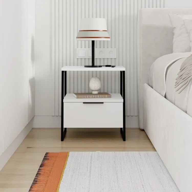 Noční stolek Houseland Pal bílý