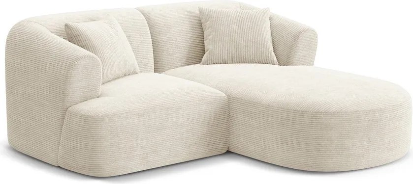 Béžová menčestrová rohová pohovka (pravý roh/s leňoškou) Campi – Cosmopolitan Design