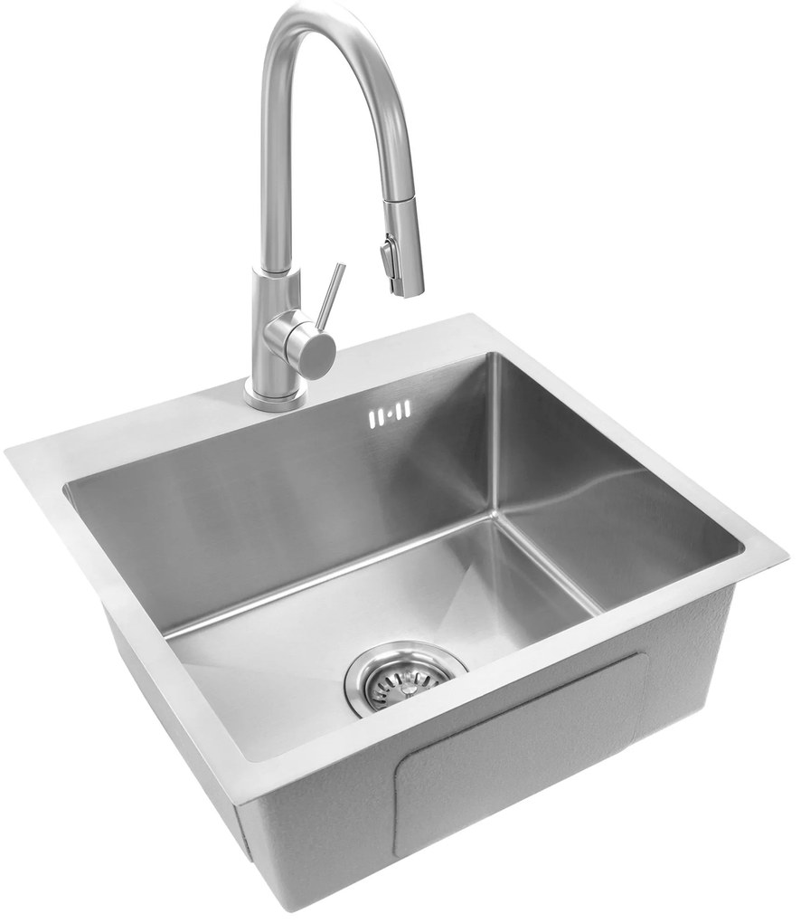 Rea Leo, 1-komorový oceľový drez 500x450x185 mm, oceľová, ZLE-06003