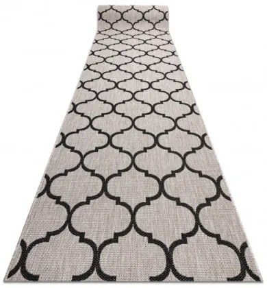 Behúň SIZAL FLOORLUX 20608, koniczyna marokánka, trellis strieborný / čierny