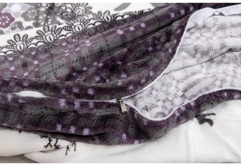 2x obliečky mikroplyš VIANOČNÉ SOBY sivé + plachta mikroplyš SOFT 180x200 cm svetlosivá