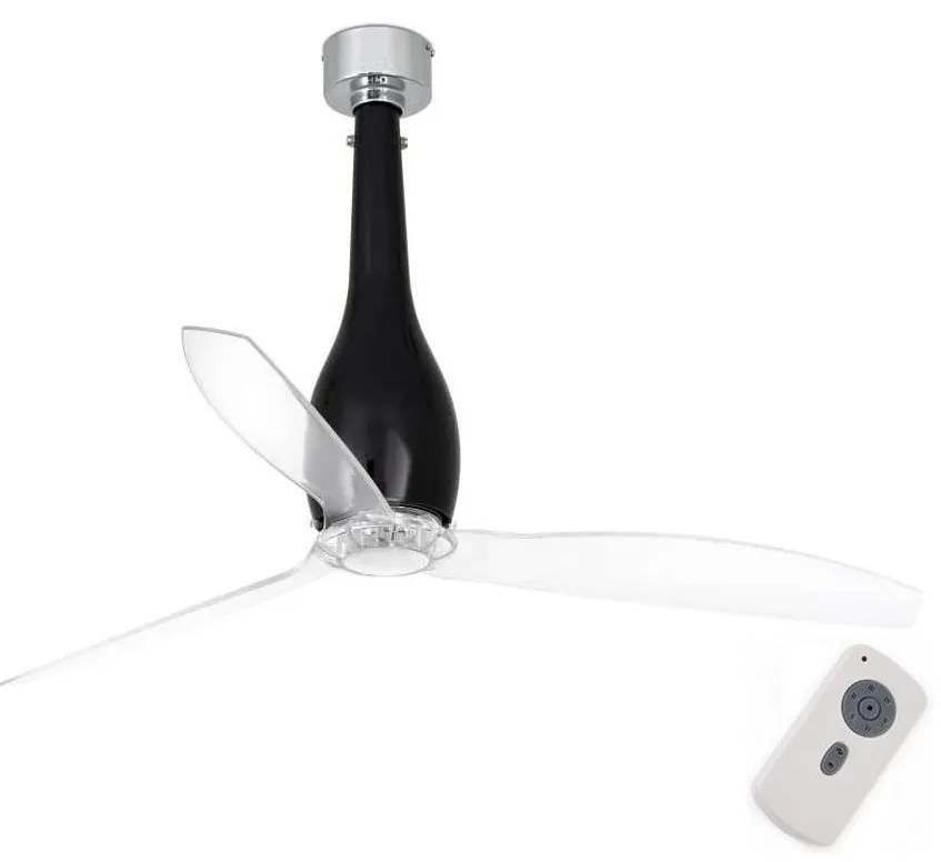 FARO 32002 - Stropný ventilátor ETERFAN čierna/číra pr. 128 cm + diaľkové ovládanie