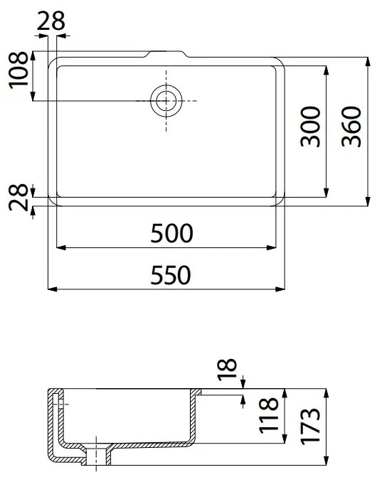 Deante Temisto, zapustené keramické umývadlo 500x300x173 mm, biela lesklá, DEA-CDT_6U5U