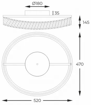 Zuma Line MX3317-1-3GT - LED stmievateľné svietidlo GANO LED/36W/230V Ø 52 cm ružové zlato