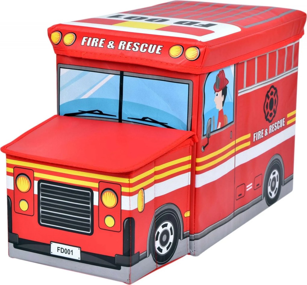 Skladací taburet / kôš na hračky Hasiči