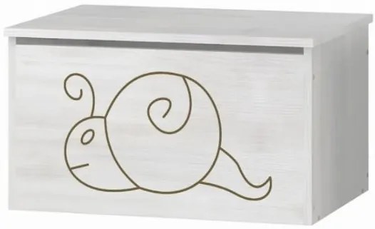 Detská truhla na hračky s výrezom MÉĎA - prírodná