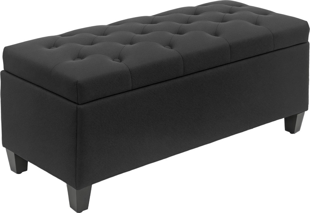HOMCOM lavička so skladovacím priestorom – čierna, 100 x 40 x 44 cm | Aosom