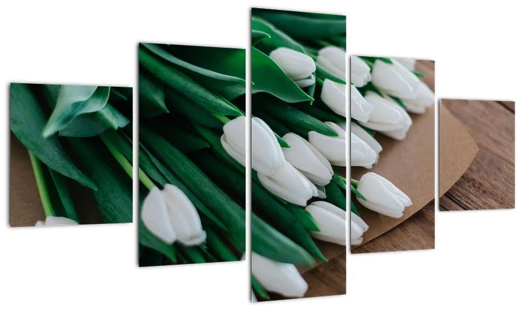 Obraz kytice bielych tulipánov (125x70 cm), 40 ďalších rozmerov