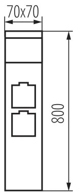 Kanlux 38767-Vonkajšia lampa s 2 zásuvkami DASTEN 1xG9/11W/230V 80 cm IP44 čierna