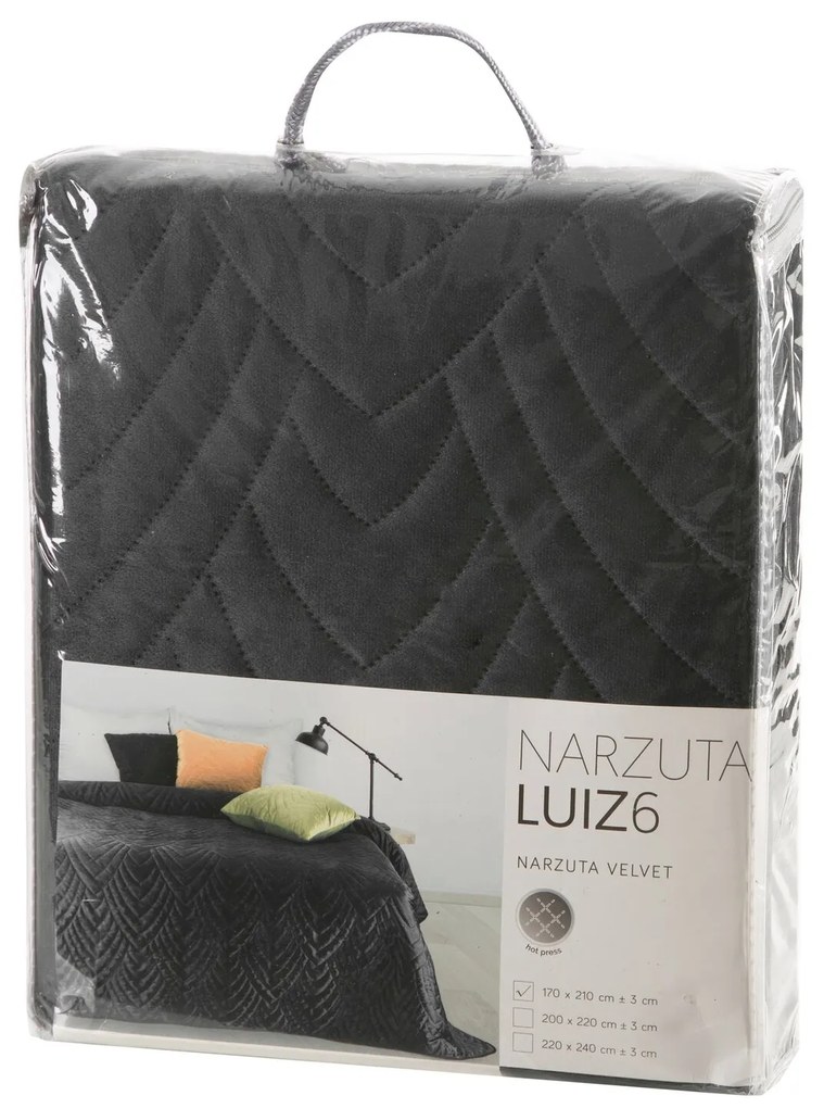 EUROFIRANY PREHOZ NA POSTEĽ LUIZ6 170X210 CM ČIERNY