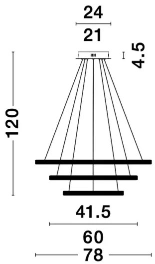 LED luster Nager 78 čierne