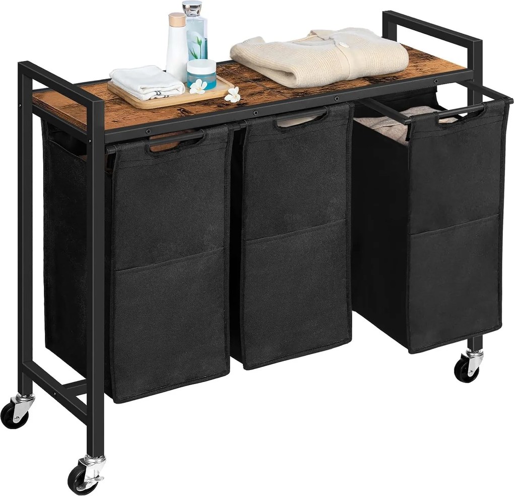 Koš na prádlo Houseland Lordo 130,5 l hnědý/černý