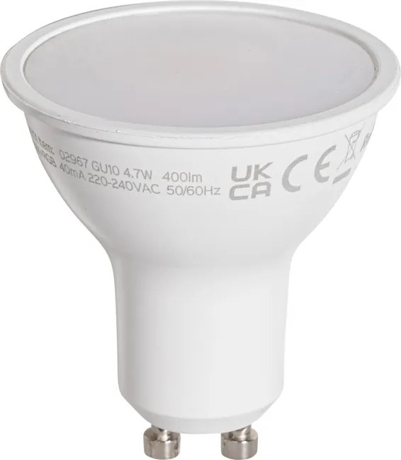 Sada 5 čírych LED žiaroviek GU10 50mm 4.7W 400 lm 2200-2400K