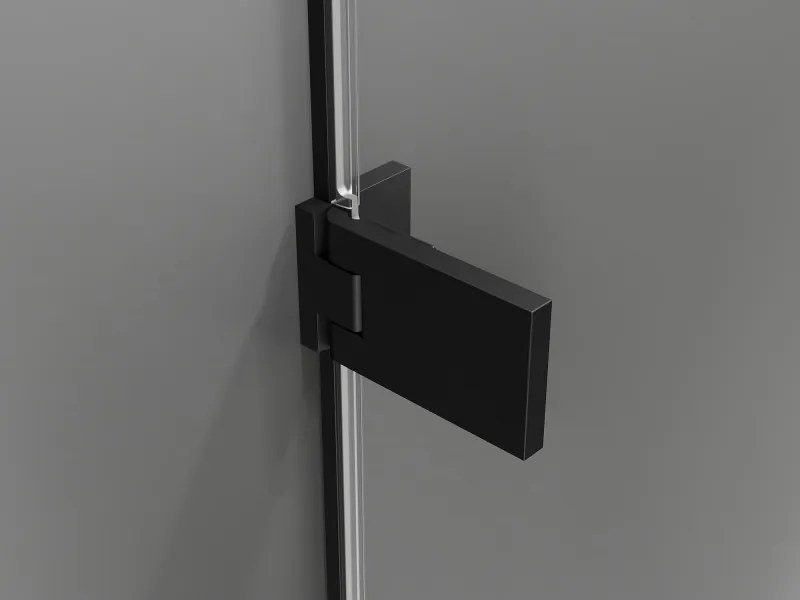 Mexen Lunar-F Duo, skladací sprchový kút 80 x 80 cm, 8mm číre sklo, čierny profil, 836-080L-080P-70-00