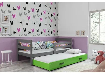 Detská posteľ s výsuvnou posteľou ERYK 200x90 cm Zelená Biela