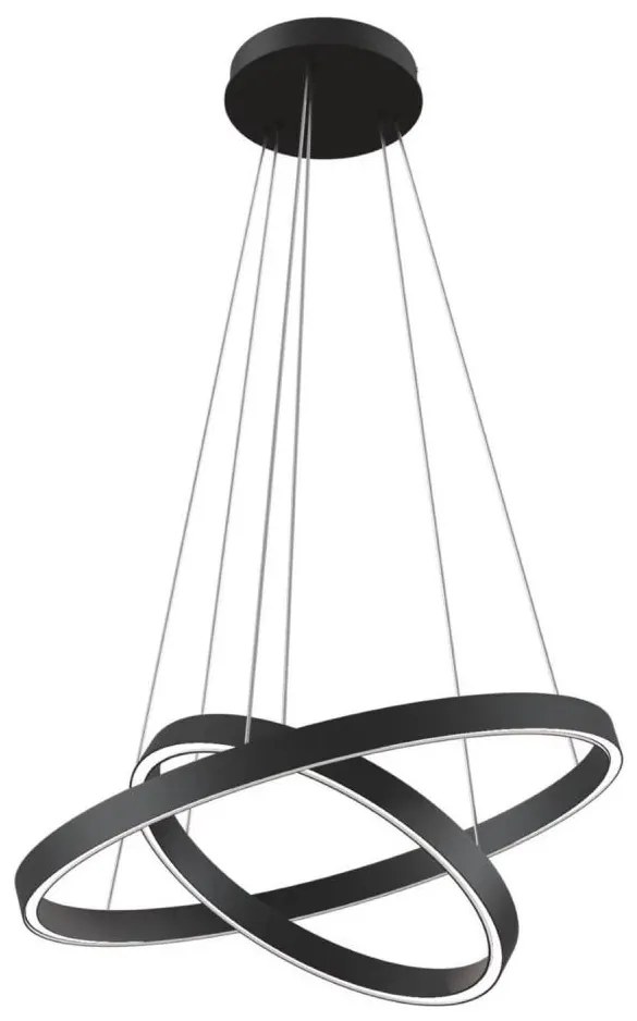 Maytoni MOD058PL-L55B3K - LED Luster na lanku RIM LED/61W/230V pr. 60 cm čierna