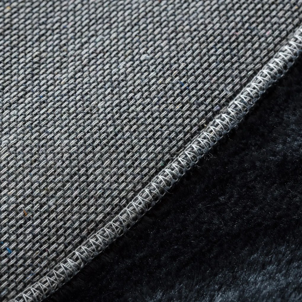 Dywany Łuszczów, Kusový koberec Visco Rabbit Dark grey 5 kruh, 120x120 (priemer) kruh, šedá, detská izba