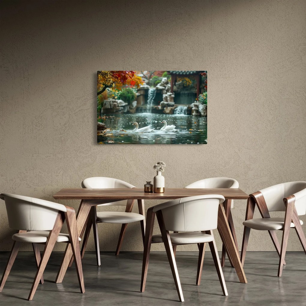 Obraz - Ázijské jazierko (90x60 cm)