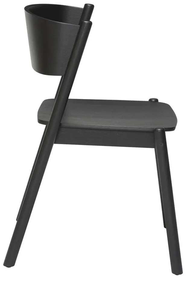 Čierna jedálenská stolička z dubového dreva Oblique - Hübsch