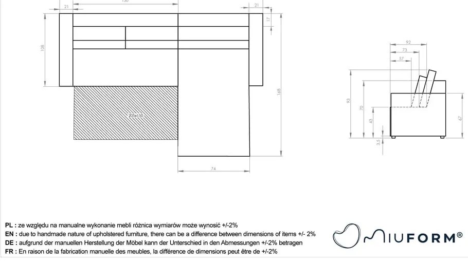 Krémovobiela rozkladacia rohová pohovka (variabilná) Homely Tommy – Miuform